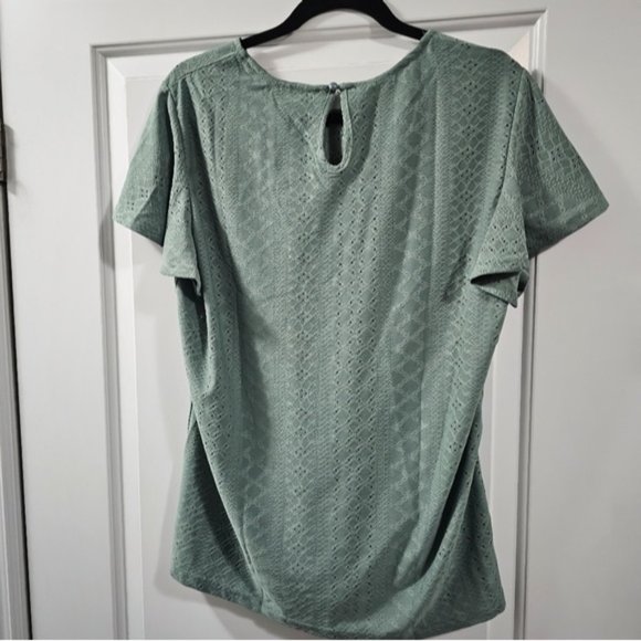 Green flutter sleeve blouse xl - Picture 5 of 6